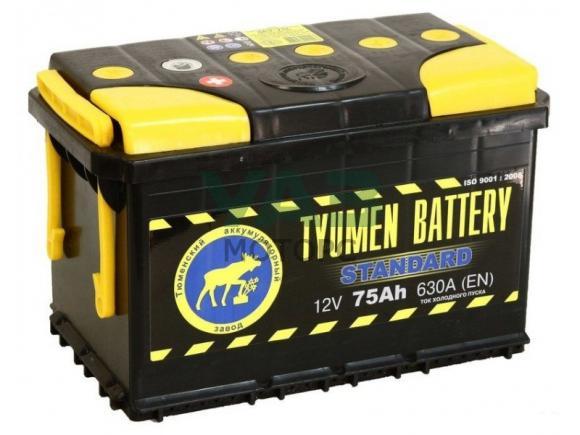 Аккумулятор TYUMEN BATTERY Лось 75А/ч STANDART, 660 А (арт. 6СТ-75L) Аккумулятор TYUMEN BATTERY Лось 75А/ч STANDART, 660 А (арт. 6СТ-75L)