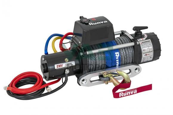 Лебёдка электрическая 12V Runva 12500 lbs 5670 кг (синтетический трос 11 мм×25 м) EWV12500SSR Лебёдка электрическая 12V Runva 12500 lbs 5670 кг (синтетический трос 11 мм×25 м) EWV12500SSR