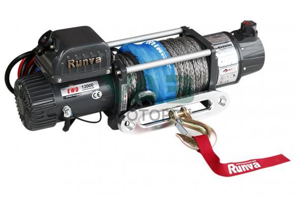Лебёдка электрическая двухскоростная 12V 12000 lbs 5443 кг (синтетический трос) Runva Лебёдка электрическая двухскоростная 12V 12000 lbs 5443 кг (синтетический трос) Runva