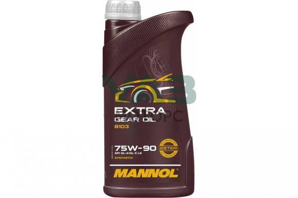 Масло трансмиссионное синтетическое 75W90 GL4 / GL5 (1 литр) MANNOL EXTRA GEAR OIL Масло трансмиссионное синтетическое 75W90 GL4 / GL5 (1 литр) MANNOL EXTRA GEAR OIL